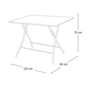 Tavolo Pieghevole Richiudibile Effetto Cemento per Interno Esterno cm 120x80