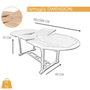 Tavolo Allungabile da Giardino in Legno d’Acacia 150/200 - 180/240 cm