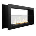 Camino a Bioetanolo da Incasso Biocamino da Parete Bifacciale, 1,5 lt Riscaldamento 30 m2, Bruciatore in Acciaio - 90 cm1