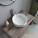 Mobile Bagno Sospeso 80Cm Con Lavabo Tondo Bianco | Kos