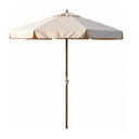 Ombrellone da Giardino 300 cm Palo Centrale Legno Top Poliestere Ecrù