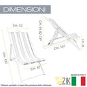 ZIK Set 2 Sedie Sdraio da Giardino Esterno, Lettino Pieghevole Relax Spiaggia, Sdraio Prendisole in Legno Regolabile – 52x101x91