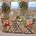 Set da Pranzo per Giardino in POLYRATTAN Pieghevole, con Tavolo Quadrato E 2 SEDIE, Esterno Bar