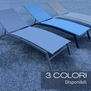 Chaise longue de jardin pliante, transat réglable, dossier en textilène, plage et mer - 195x63x34