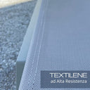Chaise longue de jardin pliante, transat réglable, dossier en textilène, plage et mer - 195x63x34