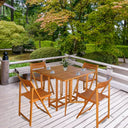 ZIK Set da Pranzo Tavolo e Sedie da Giardino per Esterno, Pieghevoli, 4 Posti, in Legno d’Acacia – 90x90x74h